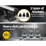 Universal Car Roof Racks Pod Aluminium Cross Bars Brackets 145cm Silver - Rear View