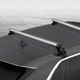 Universal Car Roof Racks Pod Aluminium Cross Bars Brackets 145cm Silver - Close-Up Angle