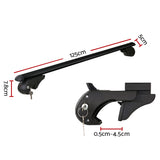 Universal Car Roof Racks Pod Aluminium Cross Bars Adjustable 108cm Black - Front View