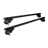 Universal Car Roof Racks Pod Aluminium Cross Bars Adjustable 108cm Black - Side View