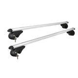 Universal Car Roof Racks Pod Aluminium Cross Bars Adjustable 108cm Silver - Side View