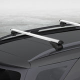 Universal Car Roof Racks Pod Aluminium Cross Bars Adjustable 108cm Silver - Close-Up Angle
