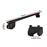 Universal Car Roof Racks Pod Aluminium Cross Bars Upgraded Holder 126cm Black - Front View