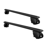 Universal Car Roof Racks Pod Aluminium Cross Bars Upgraded Holder 126cm Black - Side View