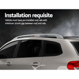 Universal Car Roof Racks Pod Aluminium Cross Bars Upgraded Holder 126cm Black - Top-Down View