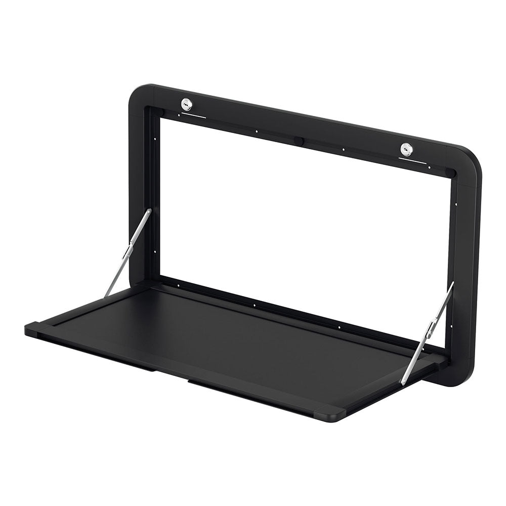Weisshorn Portable Folding Caravan Table - 800mm x 450mm with Locking Mechanism - Black