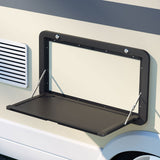 Weisshorn Portable Folding Caravan Table - 800mm x 450mm with Locking Mechanism - Black - Rear View