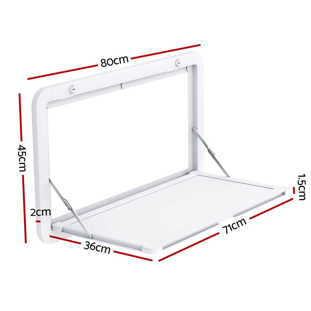 Weisshorn Folding Caravan Table with Lockable Child-Safe Design - 800 x 450mm, White