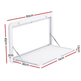 Weisshorn Folding Caravan Table with Lockable Child-Safe Design - 800 x 450mm, White