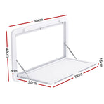 Weisshorn Caravan Table 800 x 450mm Folding Lockable White, Foldable