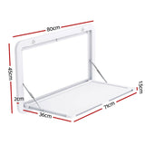 Weisshorn Folding Caravan Table with Lockable Child-Safe Design - 800 x 450mm, White - Front View