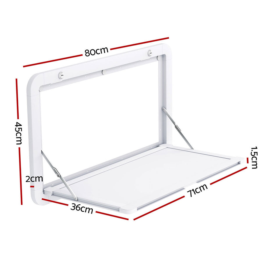 Weisshorn Caravan Table 800 x 450mm Folding Lockable White, Foldable
