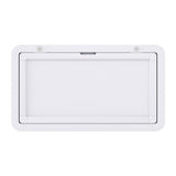 Weisshorn Folding Caravan Table with Lockable Child-Safe Design - 800 x 450mm, White - Side View