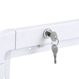 Weisshorn Folding Caravan Table with Lockable Child-Safe Design - 800 x 450mm, White - 45-Degree Angle
