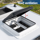 Weisshorn Caravan Roof Vent Hatch RV Skylight Motorhome Camper 350x350mm Black - Top-Down View