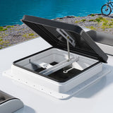 Weisshorn Caravan Roof Vent Hatch RV Skylight Motorhome Camper 350x350mm Black - Close-Up Angle