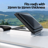 Weisshorn Caravan Roof Vent Hatch RV Skylight Motorhome Camper 350x350mm Black - 45-Degree Angle