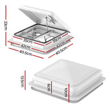 Weisshorn Caravan Roof Vent Fan Air Exhaust Hatch 12V RV Motorhome Camper White - Front View