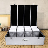 Embellir CD Case DVD Cases Storage Box 1000 Discs Aluminium Case DVD Folders - Low Angle