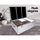 Embellir CD Case DVD Cases Storage Box 500 Discs Aluminium Case DVD Folders - Rear View