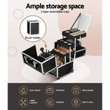 Embellir Makeup Case Beauty Organiser Bag Travel Large Cosmetic Storage Portable - 45-Degree Angle
