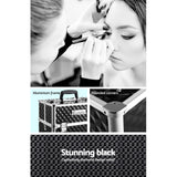 Embellir Portable Cosmetic Beauty Makeup Case - Diamond Black - Rear View