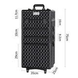 Embellir Makeup Case Beauty Trolley Cosmetic Organiser Box Travel Wheels Diamond - Front View