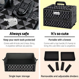 Embellir Makeup Case Beauty Trolley Cosmetic Organiser Box Travel Wheels Diamond - Top-Down View