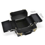 Embellir Makeup Case Beauty Trolley Cosmetic Organiser Box Travel Wheels Gold - Side View