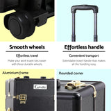 Embellir Makeup Case Beauty Trolley Cosmetic Organiser Box Travel Wheels Gold - Rear View