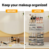 Embellir Makeup Case Acrylic Cosmetic Organizer Storage Box Jewellery Holder - Rear View