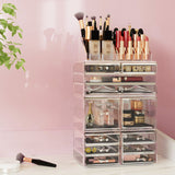 Embellir Makeup Case Acrylic Cosmetic Organizer Storage Box Jewellery Holder - Close-Up Angle