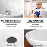 Cefito Bathroom Basin Ceramic Vanity Sink Hand Wash Bowl 41x34cm - Rear View