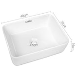 Cefito Bathroom Basin Ceramic Vanity Sink Hand Wash Bowl 48x37cm White - Front View