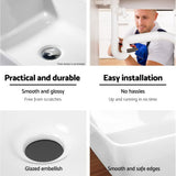 Cefito Bathroom Basin Ceramic Vanity Sink Hand Wash Bowl 48x37cm White - Rear View