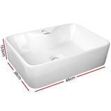 Cefito Bathroom Basin Ceramic Vanity Sink Hand Wash Bowl 48x38cm - Front View