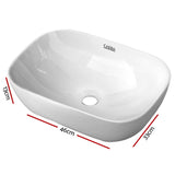 Cefito Bathroom Basin Ceramic Vanity Sink Hand Wash Bowl 46x33cm - Front View