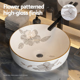 Cefito Bathroom Basin Ceramic Vanity Sink Hand Wash Bowl with Pattern 41x41cm - Top-Down View