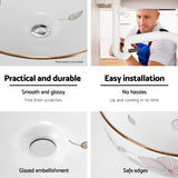 Cefito Bathroom Basin Ceramic Vanity Sink Hand Wash Bowl with Pattern 41x41cm - Rear View