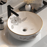 Cefito Bathroom Basin Ceramic Vanity Sink Hand Wash Bowl with Pattern 41x41cm - Close-Up Angle