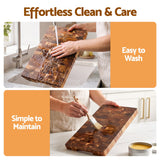 5-Star Chef Acacia Wooden Cutting Board End Grain Chopping Board - Close-Up Angle