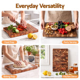 5-Star Chef Acacia Wooden Cutting Board End Grain Chopping Board - Low Angle