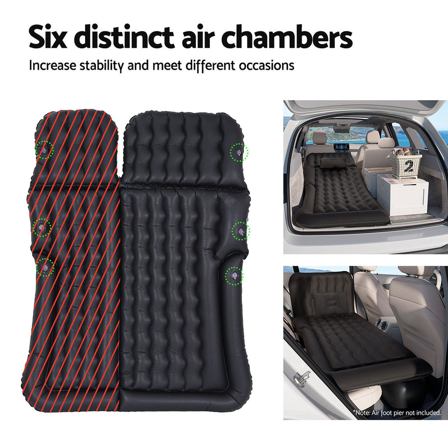 Weisshorn inflatable car mattress for SUV back seat, black, carry bag