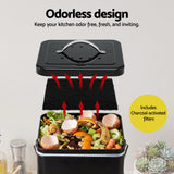 Gardeon 5L Compost Bin Kitchen Countertop Food Waste Caddy Black - Top-Down View