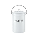 Gardeon Compost Bin Kitchen Compost Caddy Food Waste Bin Bench White - Side View