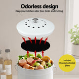 Gardeon Compost Bin Kitchen Compost Caddy Food Waste Bin Bench White - Top-Down View