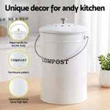 Gardeon Compost Bin Kitchen Compost Caddy Food Waste Bin Bench White - 45-Degree Angle