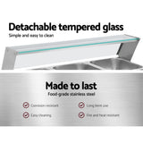 Devanti Commercial Food Warmer Bain Marie 3 Electric Buffet Pans - Rear View