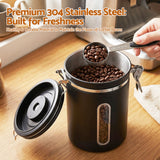 5-Star Chef 1.8L Stainless Steel Coffee Bean Storage Container Coffee Canister - Top-Down View