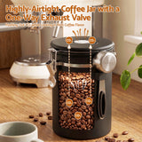 5-Star Chef 1.8L Stainless Steel Coffee Bean Storage Container Coffee Canister - 45-Degree Angle